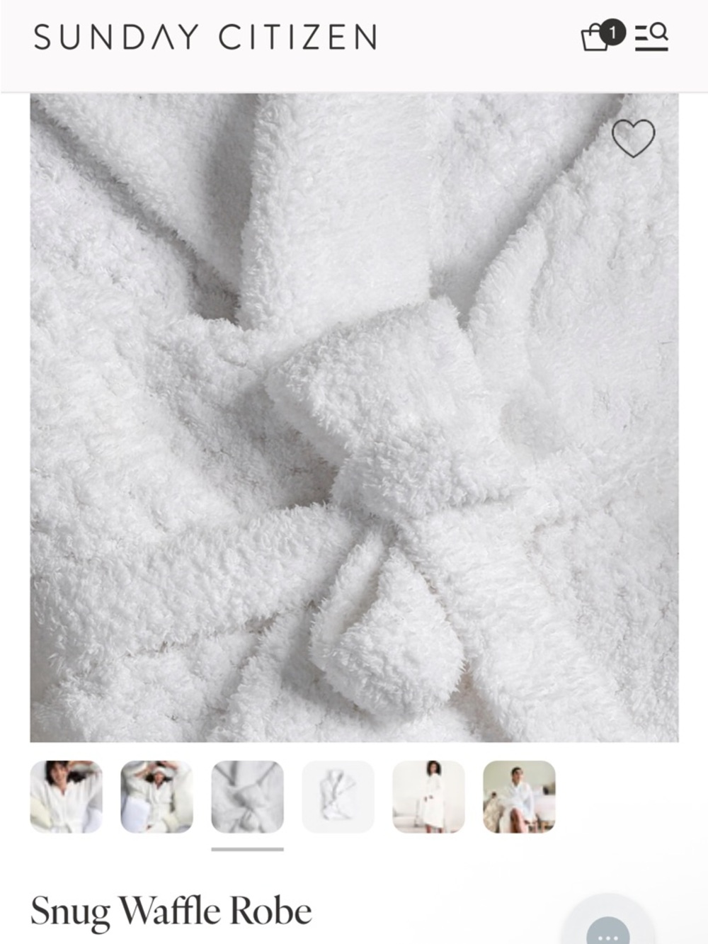 Snug Waffle Robe - White - Picture 4 of 8